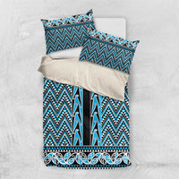 New Zealand Maori Niho Taniwha Bedding Set Kikorangi Mangopare and Puhoro Pattern