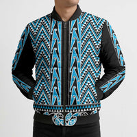 New Zealand Maori Niho Taniwha Bomber Puffer Jacket Kikorangi Mangopare and Puhoro Pattern - Polynesian Pride