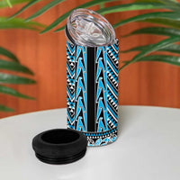 New Zealand Maori Niho Taniwha 4 in 1 Can Cooler Tumbler Kikorangi Mangopare and Puhoro Pattern LT9 - Polynesian Pride