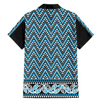 New Zealand Maori Niho Taniwha Family Matching Off Shoulder Maxi Dress and Hawaiian Shirt Kikorangi Mangopare and Puhoro Pattern