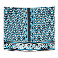 New Zealand Maori Niho Taniwha Tapestry Kikorangi Mangopare and Puhoro Pattern