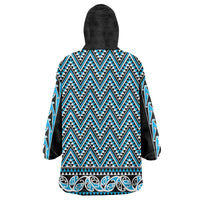 New Zealand Maori Niho Taniwha Wearable Blanket Hoodie Kikorangi Mangopare and Puhoro Pattern LT9 - Polynesian Pride