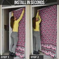 New Zealand Maori Niho Taniwha Door Cover Mawhero Mangopare and Puhoro Pattern - Polynesian Pride