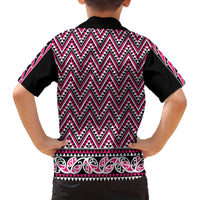 New Zealand Maori Niho Taniwha Family Matching Off The Shoulder Long Sleeve Dress and Hawaiian Shirt Mawhero Mangopare and Puhoro Pattern