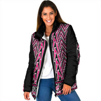 New Zealand Maori Niho Taniwha Padded Jacket Mawhero Mangopare and Puhoro Pattern - Polynesian Pride