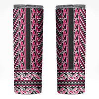 New Zealand Maori Niho Taniwha Skinny Tumbler Mawhero Mangopare and Puhoro Pattern LT9 Pink - Polynesian Pride