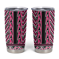 New Zealand Maori Niho Taniwha Tumbler Cup Mawhero Mangopare and Puhoro Pattern LT9 Pink - Polynesian Pride