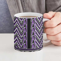 New Zealand Maori Niho Taniwha Ceramic Mug Waiporopo Mangopare and Puhoro Pattern - Polynesian Pride