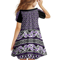 New Zealand Maori Niho Taniwha Family Matching Off Shoulder Short Dress and Hawaiian Shirt Waiporopo Mangopare and Puhoro Pattern