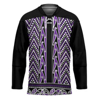 New Zealand Maori Niho Taniwha Hockey Jersey Waiporopo Mangopare and Puhoro Pattern LT9 Unisex Purple - Polynesian Pride