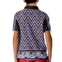 New Zealand Maori Niho Taniwha Kid Polo Shirt Waiporopo Mangopare and Puhoro Pattern LT9 - Polynesian Pride