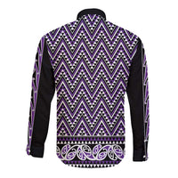 New Zealand Maori Niho Taniwha Long Sleeve Button Shirt Waiporopo Mangopare and Puhoro Pattern LT9 - Polynesian Pride