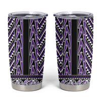 New Zealand Maori Niho Taniwha Tumbler Cup Waiporopo Mangopare and Puhoro Pattern LT9 Purple - Polynesian Pride