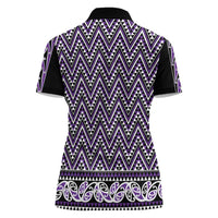 New Zealand Maori Niho Taniwha Women Polo Shirt Waiporopo Mangopare and Puhoro Pattern
