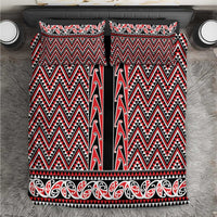 New Zealand Maori Niho Taniwha Bedding Set Whero Mangopare and Puhoro Pattern