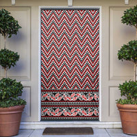 New Zealand Maori Niho Taniwha Door Cover Whero Mangopare and Puhoro Pattern - Polynesian Pride