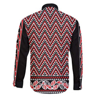New Zealand Maori Niho Taniwha Family Matching Long Sleeve Bodycon Dress and Hawaiian Shirt Whero Mangopare and Puhoro Pattern LT9 - Polynesian Pride