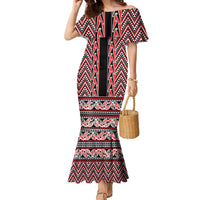 New Zealand Maori Niho Taniwha Family Matching Mermaid Dress and Hawaiian Shirt Whero Mangopare and Puhoro Pattern