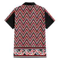 New Zealand Maori Niho Taniwha Family Matching Off Shoulder Maxi Dress and Hawaiian Shirt Whero Mangopare and Puhoro Pattern