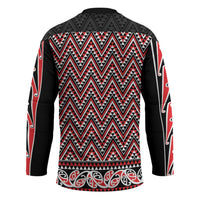 New Zealand Maori Niho Taniwha Hockey Jersey Whero Mangopare and Puhoro Pattern LT9 - Polynesian Pride
