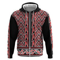 New Zealand Maori Niho Taniwha Hoodie Whero Mangopare and Puhoro Pattern