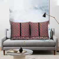 New Zealand Maori Niho Taniwha Pillow Cover Whero Mangopare and Puhoro Pattern - Polynesian Pride