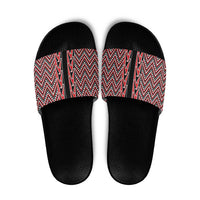 New Zealand Maori Niho Taniwha Slide Sandals Whero Mangopare and Puhoro Pattern - Polynesian Pride