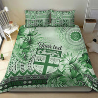 Vintage Bula Fiji Personalised Bedding Set Green Hibiscus Tapa Pattern LT9