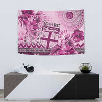 Vintage Bula Fiji Personalised Tapestry Pink Hibiscus Tapa Pattern LT9