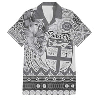 Vintage Bula Fiji Personalised Family Matching Off Shoulder Maxi Dress and Hawaiian Shirt Beige Hibiscus Tapa Pattern