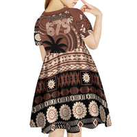 Personalised Bula Fiji 679 Kid Short Sleeve Dress Fijian Tagimoucia Masi Tapa Art