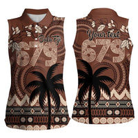 Personalised Bula Fiji 679 Women Sleeveless Polo Shirt Fijian Tagimoucia Masi Tapa Art