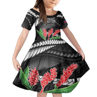 Personalised Samoa 685 Family Matching Tank Maxi Dress and Hawaiian Shirt Teuila Flower With Black Samoan Tattoo