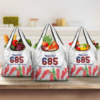 Personalised Samoa 685 Grocery Bag Teuila Flower With White Samoan Tattoo