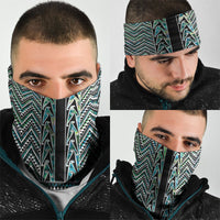 New Zealand Maori Niho Taniwha Neck Gaiter Papua Shell - Mangopare Puhoro Pattern