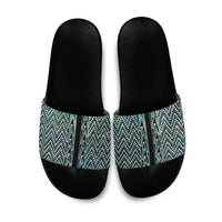 New Zealand Maori Niho Taniwha Slide Sandals Papua Shell - Mangopare Puhoro Pattern
