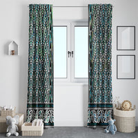 New Zealand Maori Niho Taniwha Window Curtain Papua Shell - Mangopare Puhoro Pattern