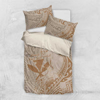 Hawaii Monk Seal and Map Bedding Set Polynesian Kanaka Maoli Beige Vibe