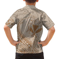 Hawaii Monk Seal and Map Family Matching Tank Maxi Dress and Hawaiian Shirt Polynesian Kanaka Maoli Beige Vibe LT9 - Polynesian Pride