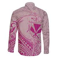 Hawaii Monk Seal and Map Family Matching Off Shoulder Maxi Dress and Hawaiian Shirt Polynesian Kanaka Maoli Pink Vibe LT9 - Polynesian Pride