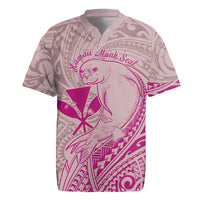 Hawaii Monk Seal and Map Rugby Jersey Polynesian Kanaka Maoli Pink Vibe