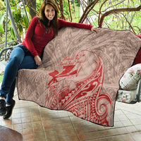 Hawaii Monk Seal and Map Quilt Polynesian Kanaka Maoli Red Vibe