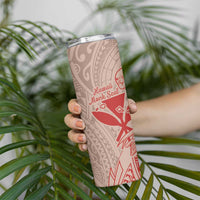 Hawaii Monk Seal and Map Skinny Tumbler Polynesian Kanaka Maoli Red Vibe LT9 - Polynesian Pride