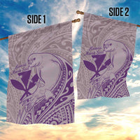 Hawaii Monk Seal and Map Garden Flag Polynesian Kanaka Maoli Violet Vibe