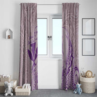 Hawaii Monk Seal and Map Window Curtain Polynesian Kanaka Maoli Violet Vibe