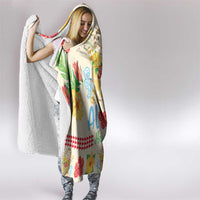 Kawaii Turtle Hooded Blanket Aloha Hibiscus Flowers