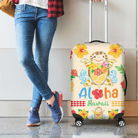 Kawaii Turtle Luggage Cover Aloha Hibiscus Flowers