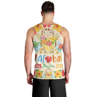 Kawaii Turtle Men Tank Top Aloha Hibiscus Flowers