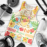 Kawaii Turtle Men Tank Top Aloha Hibiscus Flowers