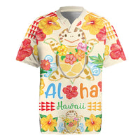 Kawaii Turtle Rugby Jersey Aloha Hibiscus Flowers